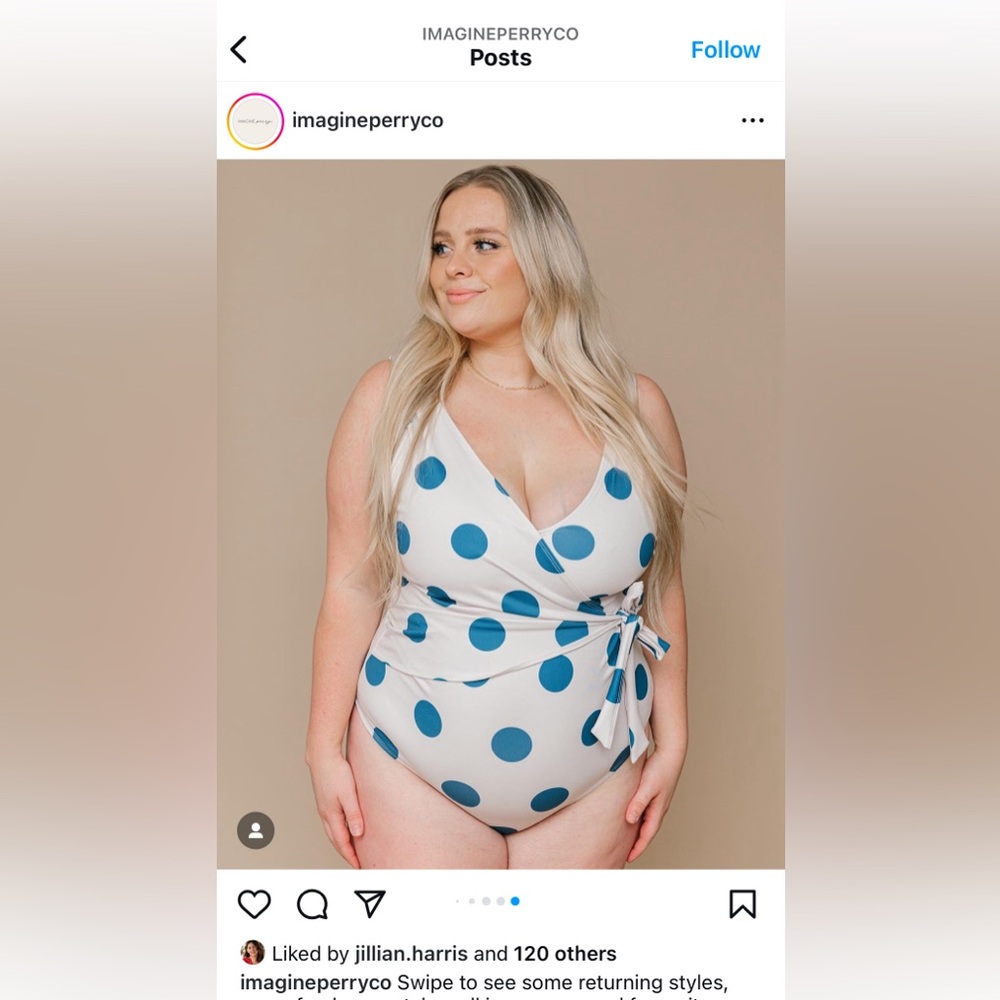 Imagine Perry Polka Dot Wrap Swimsuit